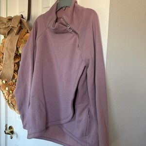 Athleta Purple Sweatshirt with Asymmetrical Zip